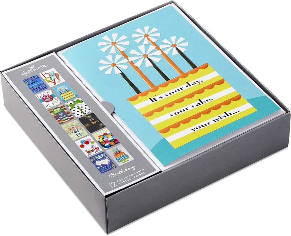 Tarjetas de felicitación de cumpleaños Hallmark surtidas (12 tarjetas y sobres) Foto 3 de 4