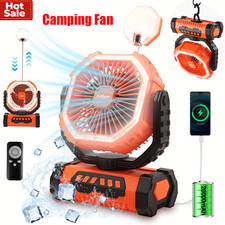 Rechargeable 20000mAh Portable Camping Fan Battery Fan with LED lights Outdoor