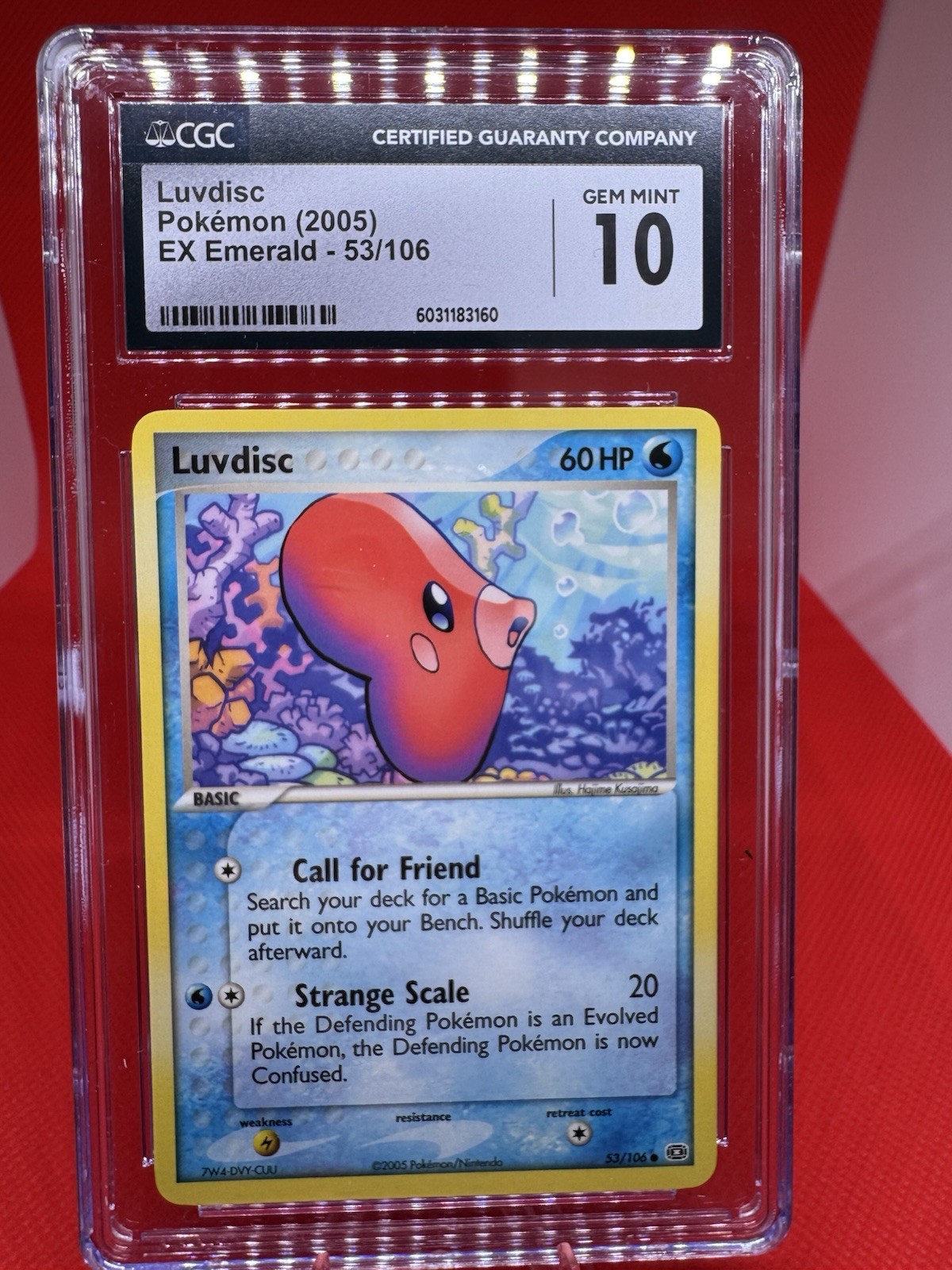 Luvdisc 53/106 EX Emerald CGC GEM MINT 10- Pokemon TCG 2005 Vintage