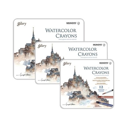 Mungyo Professional Gallery Watercolor Crayons Colors SET Beginner (12, 24, 36)