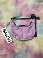 BAGGU Crescent Bag Charm, Adorable Mini Crescent Bag, Peony