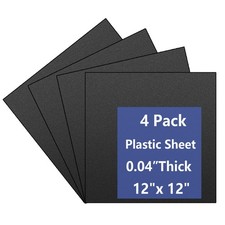 4 Pack Black Plastic Sheets 12x12x0.04 in Flexible High Tensile Plastic Sheet...