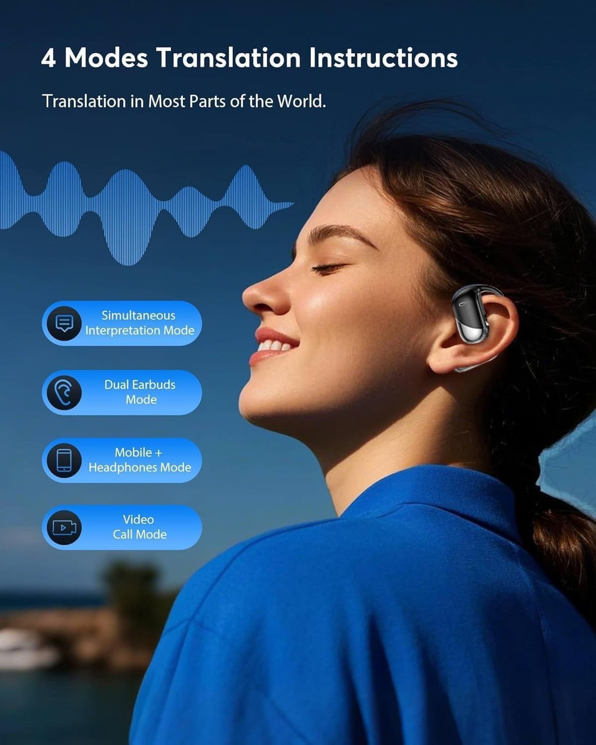 AI Translation Earbuds: Real-Time 144 Language Support & Bluetooth 5.4, Perfe...