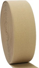 2 inch Khaki Knit Elastic Band for Sewing 10 Yards 50mm Double-Side Twill Wov...