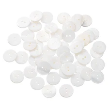 50Pcs Natural Shell Buttons, Mother of Pearl Button 18mm Sewing Buttons,White