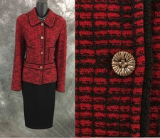 BEAUTIFUL St John jacket red black suit blazer size 10