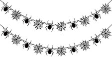 Felt Spider Spiderweb Banner Garland Halloween Decorations Indoor