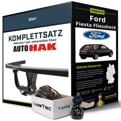 Für FORD Fiesta Fliessheck V JH,JD Anhängerkupplung starr +eSatz 7pol uni. 05-14