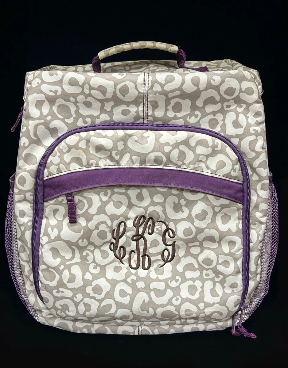 Thirty One leopard print sling backpack purple trim Micro Jane - Leopard – Parker Thatch main image 4