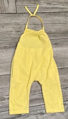 4-5 Years Yellow Jumpsuit Romper Halter Neck Tie