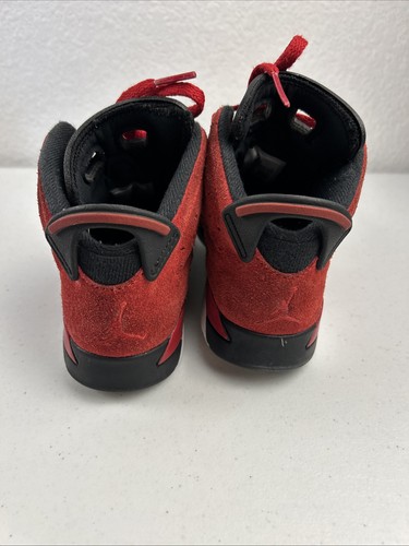 Jordan 6 Retro TD Kids Toddler Red Suede High Top Sneaker Lace Up 12C DV3605-600 - Picture 4 of 9