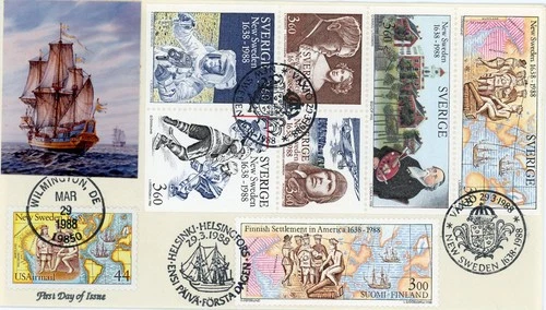 1988 Sc # C117 New Sweden Joint FDC with Sweden and Finland