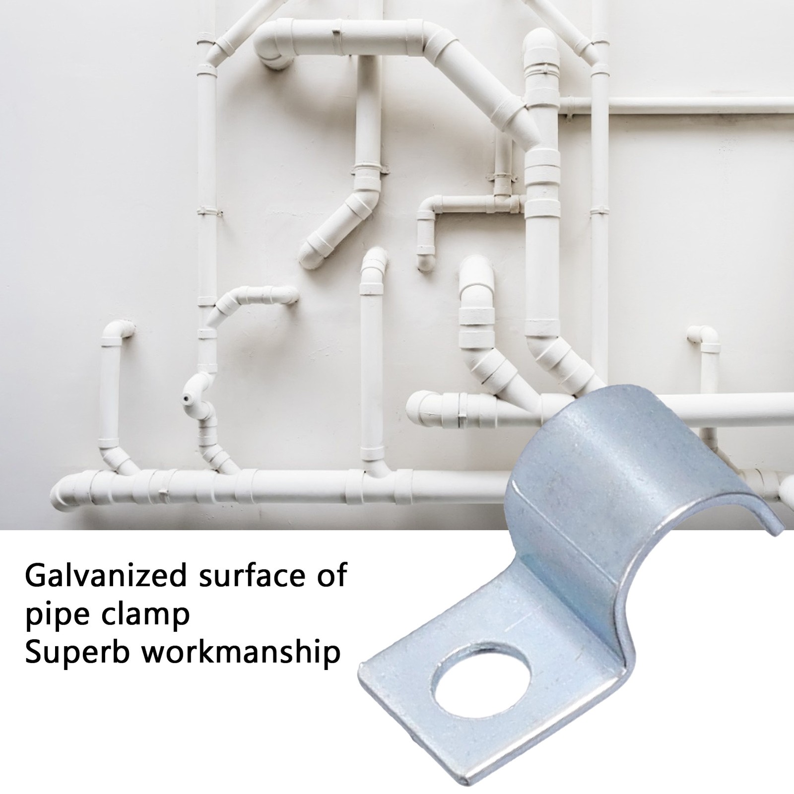 20PCS Single Hole Pipe Clamp Durable For Steel Pipes 304 Stainless Steel Popular