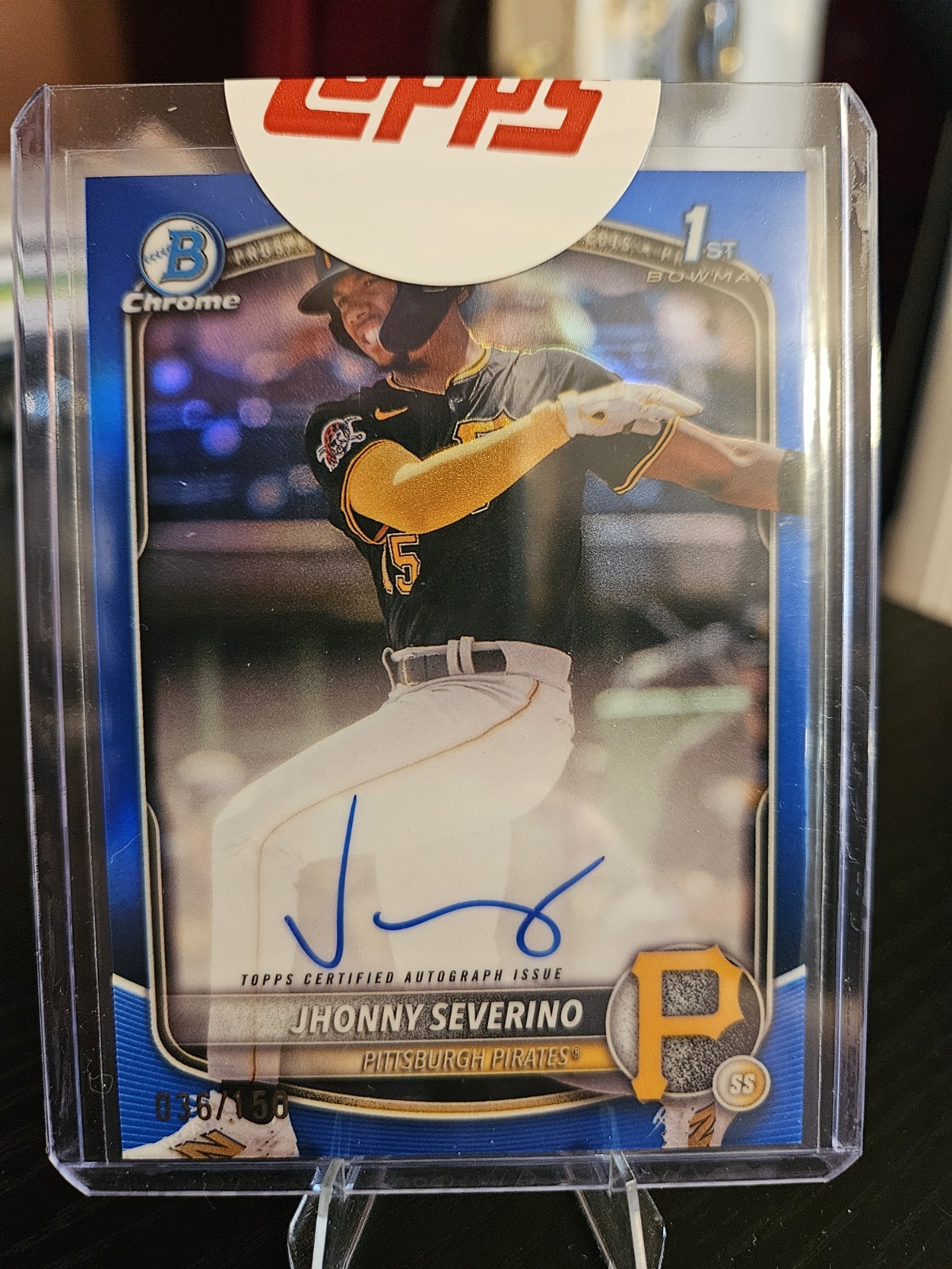 2025 Bowman Chrome 1st Autograph Jhonny Severino True Blue /150