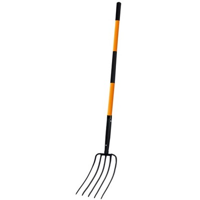 5 Tine Pitchfork for Gardening, Heavy Duty Pitchfork with Fiberglass Handle, ...