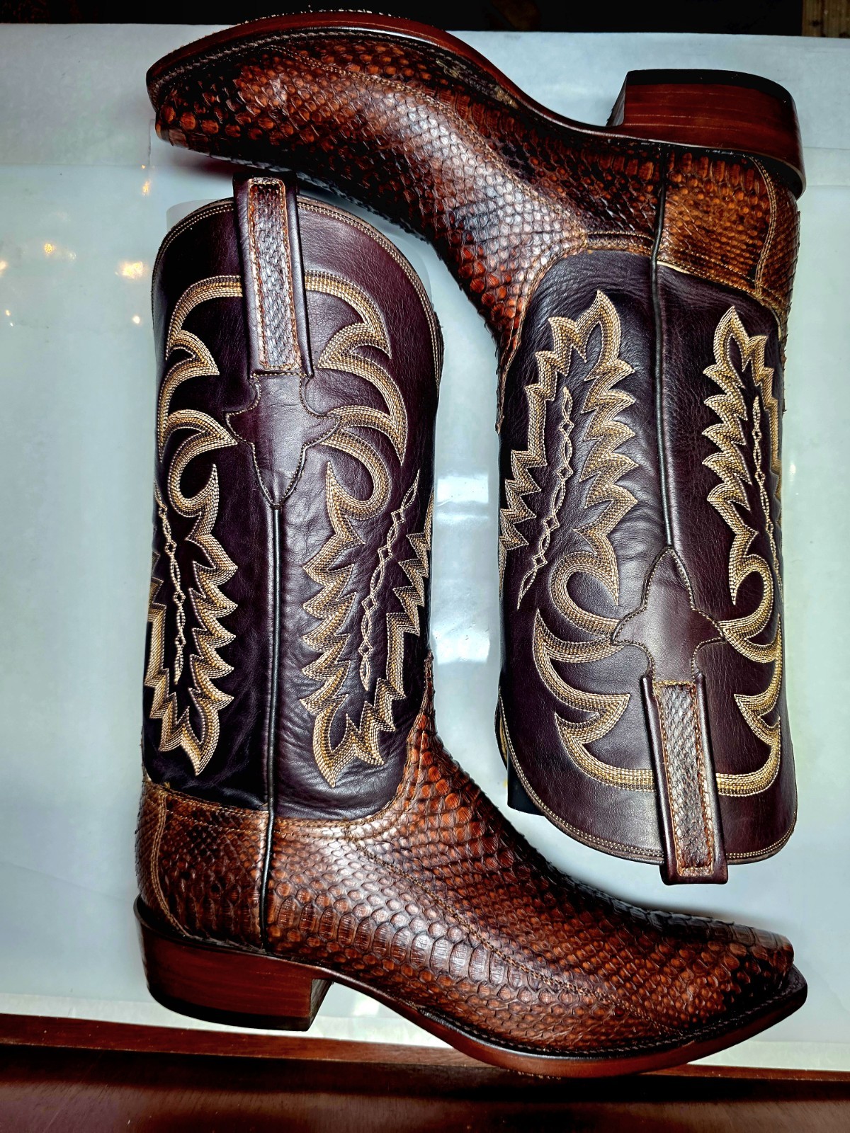 🔥 9D VINTAGE LUCCHESE GY CLASSICS 💎 PYTHON 💎 R… - image 13