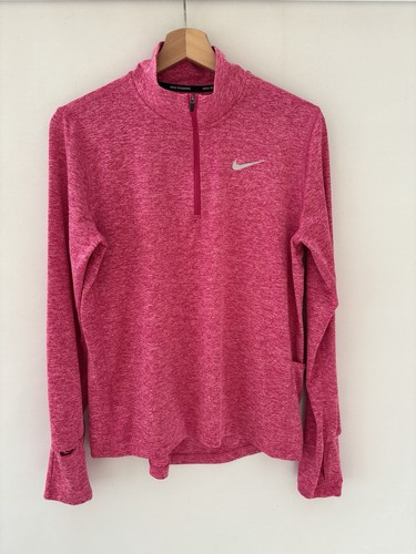 Nike Element Womens Running Top Size Medium 12 14 UK Fireberry Sweatshirt Jumper