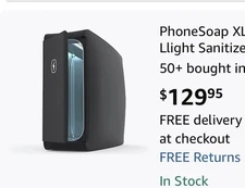 HomeSoap UV Llight Sanitizer | 360° UV Sanitizing Box & Charger | Black XL