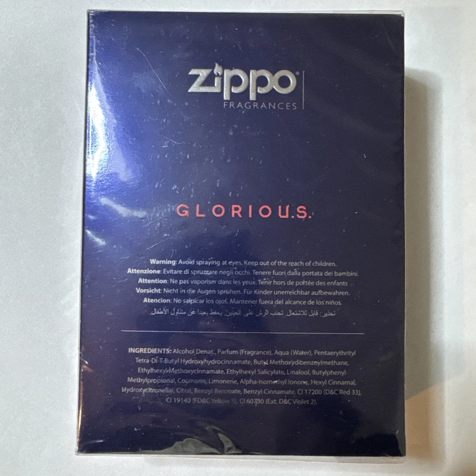 Zippo GLORIOUS Eau De Toilette Pour Homme Colonia Spray Natural 75 ml - 2,5 oz Nuevo Foto 2 de 2