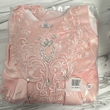 Pink Embroidered Salwar Kameez with Rhinestone Details for Women, Size 100