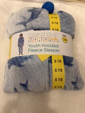 Saint Eve Youth Kids Blanket Sleeper pajama Blue plush Shark Size 10/12 M