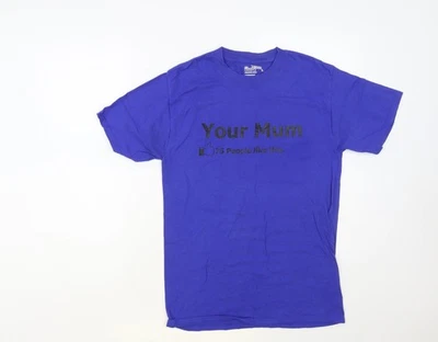 Womens UK Size S Hanes Blue Basic T-Shirt - Image 1 of 4