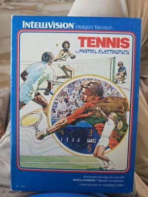 Intellivision Tennis Complete w/ Box Manual Game & Overlays Fast Shipping