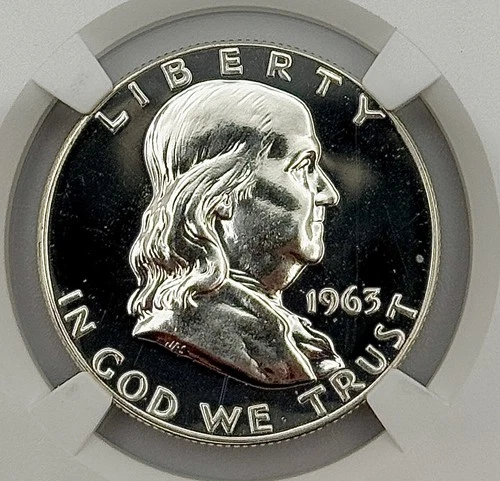 1963 Franklin Half Dollar NGC PF67 Proof 90% Silver Nice Mirrors
