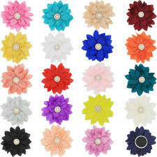 Collar Flowers with Pearl, 20 Pcs Dog Collar Bow Ties Multi-Color Dog Charms Flo