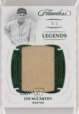2019 Panini Flawless Legendary Jumbo Materials Emerald 3/3 Joe McCarthy HOF 6fs