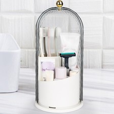 Toothbrush Holders with Sliding Lid, Rotating 3 Slots Bathroom Organizer Coun...