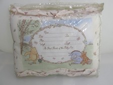 Vintage Winnie The Pooh Birth Announcement Keepsake Crosstitch Crib Pillow