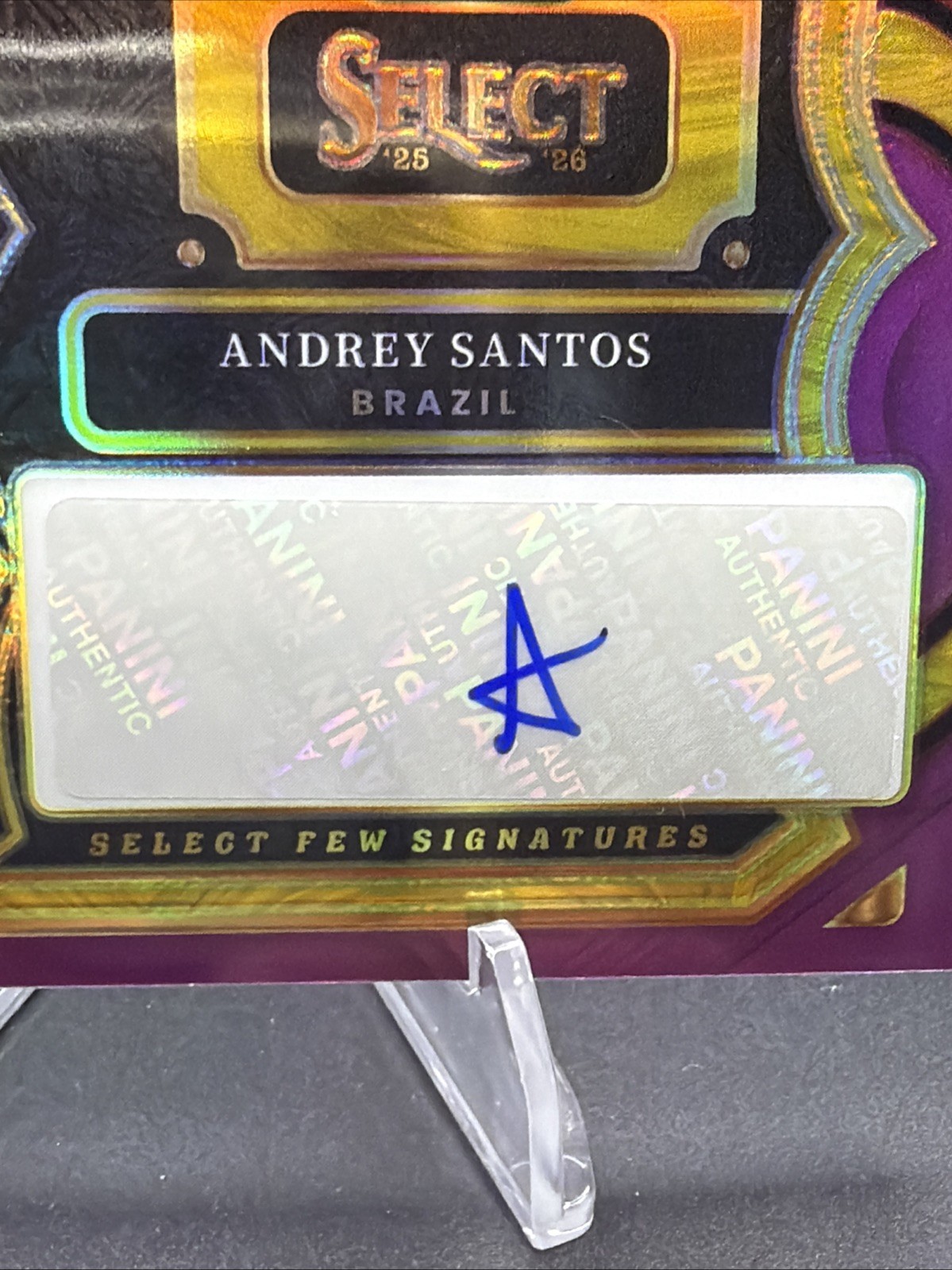 2025-26 Panini Select World Cup ANDREY SANTOS Purple Auto 58/99 💎 view 8