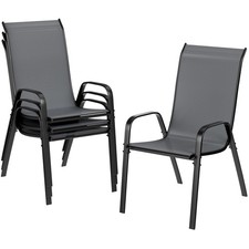 Gartenstuhl Stapelstuhl Camping Hochlehner Textilene Stahl 4er Set