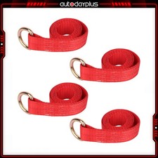 4x 8 Red Lasso Straps Wrecker Car Hauler Tow Dolly Tire Wheel Tie Down New
