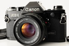   NEAR MINT/w Strap  Canon AE-1 Black 35mm New FD nfd 50mm f1.8 Lens From JAPAN