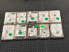 Lot of 10 500GB 2.5" SATA Laptop HDDs - Seagate/WD/HGST/Toshiba Tested Working