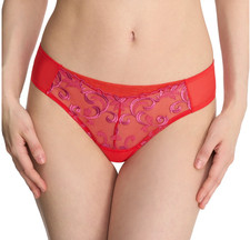 Natori LARGE Embellished Thong Panty NWOT 771324 Red