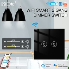 1/2/3 Gang Tuya WiFi UK Dimmer Light Switch Touch Panel Voice Control for Alexa