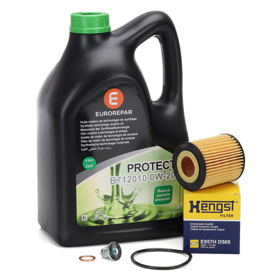 5L EUROREPAR PROTECT 0W-20 Motoröl + HENGST Ölfilter für PSA OPEL 1.5 DIESEL