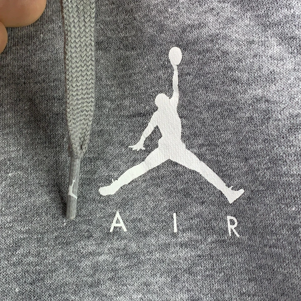 Jordan Hoodie Mens 2XL Gray Jumpman Air Fleece Full Zip Sweatshirt Jacket 939998 - Image 4 of 4