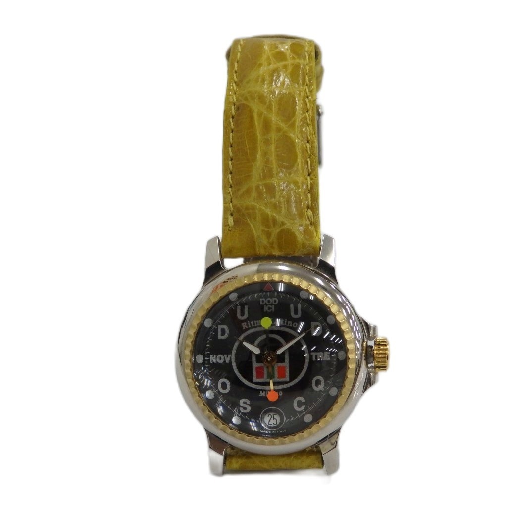 Ritmo Latino Watch Quartz with Calendar Black Dial Leather Strap