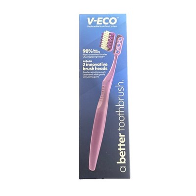 V-ECO Toothbrush With An Extra Replacement Head. New Sealed Purple eco friendly