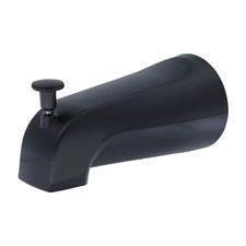 Universal Bathroom Tub Spout with Diverter in Matte Black, 0.7 Lbs. Weigh
