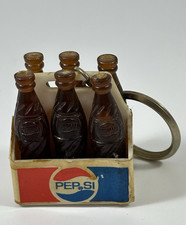1970's Pepsi Cola 6 Pack Bottle Key Chain