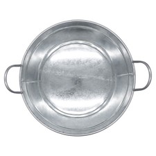 Metall Zink Wanne mit Griffen - 50 x 22 cm - Mini Garten Deko Zier Teich Becken