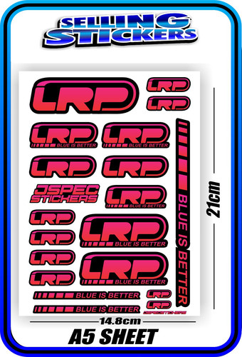LRP ELECTRIC ESC MOTOR BATTERY LIPO STICKER DECALS RC CAR DRIFT PINK RED BLACK - Picture 2 of 4