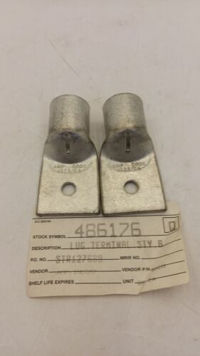 THOMAS & BETTS 1325/24 COMPRESSION LUG WIRE TERMINAL 1 HOLE LOT OF 2 NNB - Afbeelding 1 van 5