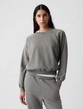 GAP Vintage Soft Raglan Sweatshirt XXS Greenish Gray Womens 2XS