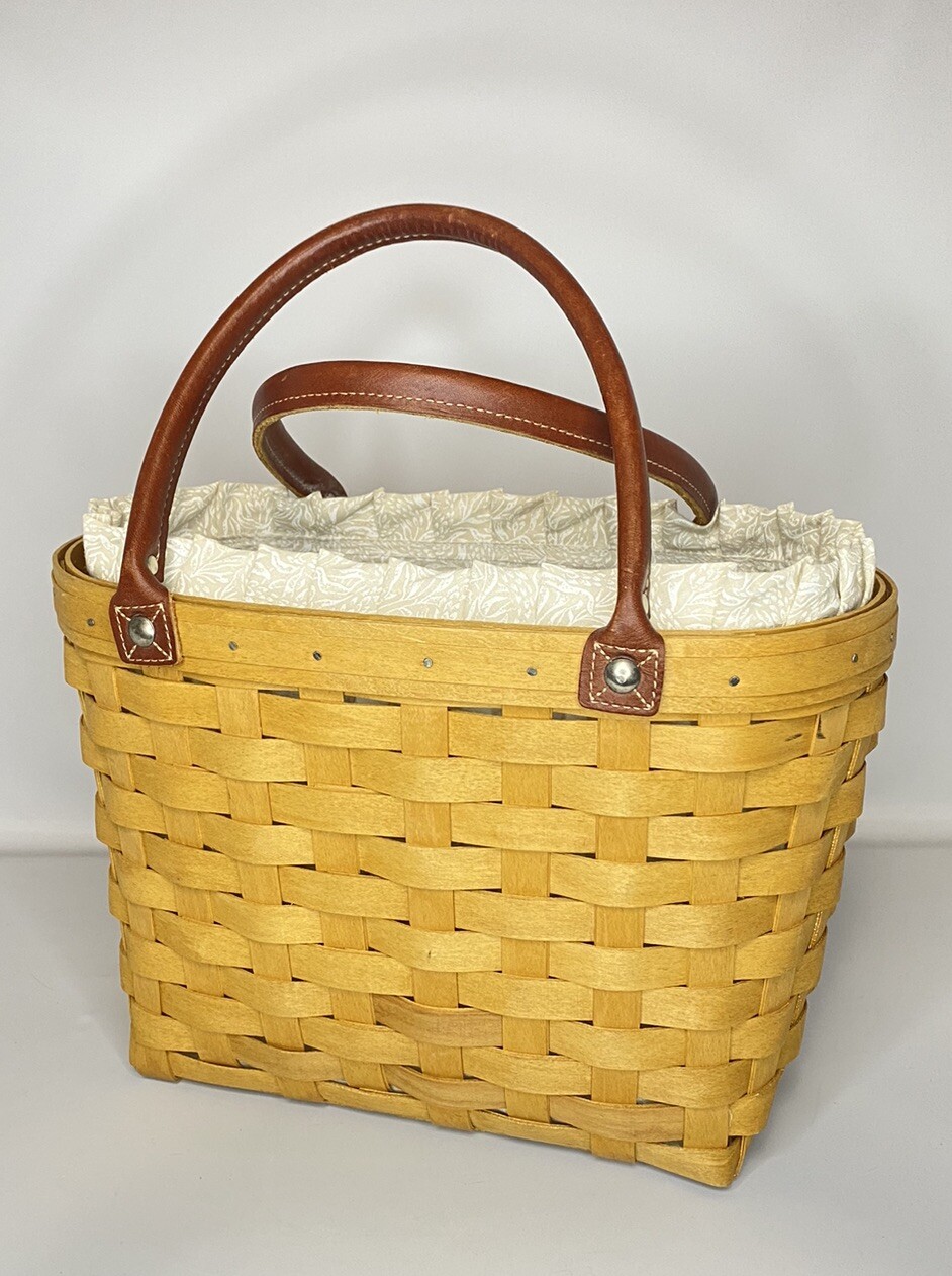 Longaberger Large Boardwalk Basket with Clear Liner Fabric Liner